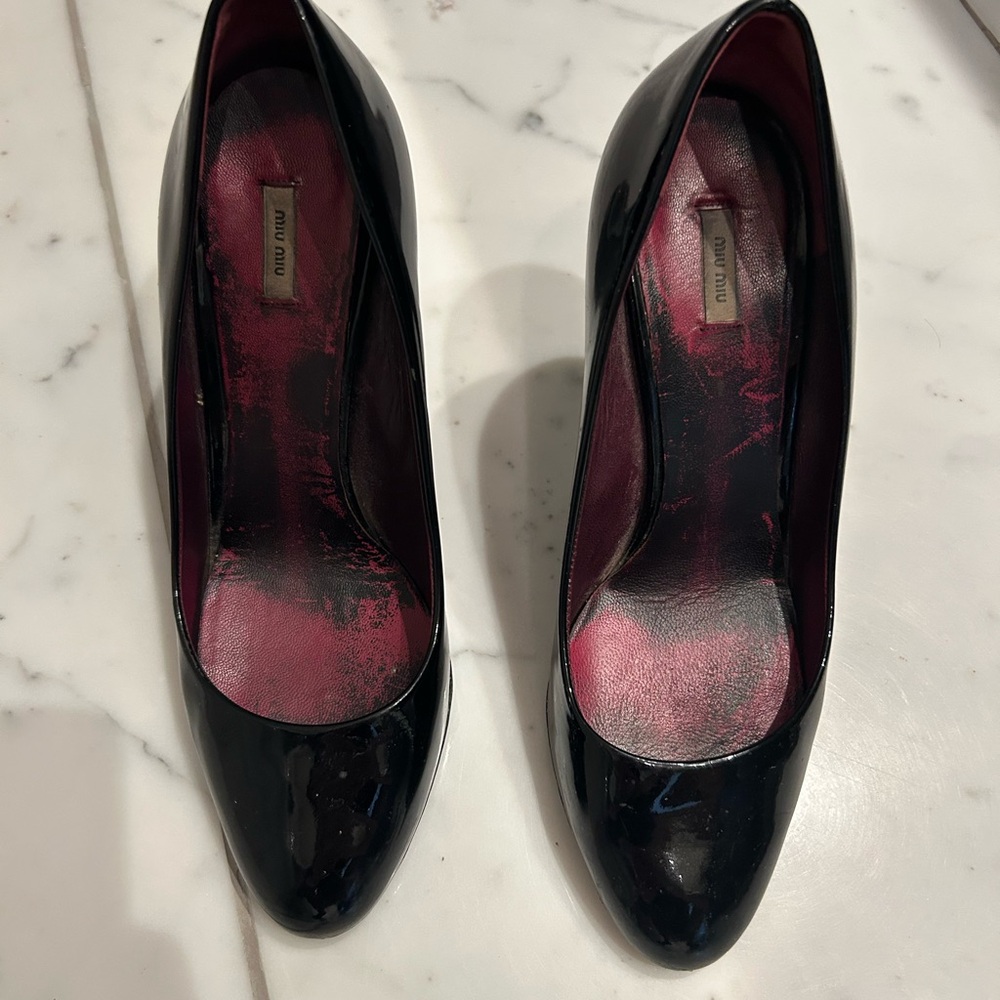 Miu Miu Black Patent Leather Heels